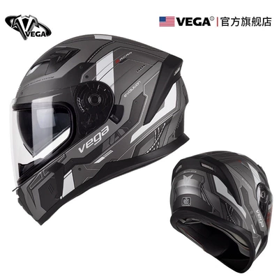 American Vega Motorcycle Helmet for Men and Women, Bluetooth Full-Face Helmet, 3C Certified, All-Season, Retro, Personalized, Anti-Fog (Kempinq və səyahət) - m-evolution-gray-comes-with-anti-fog-patch-black-film-headgear-nose-guard-helmet-bag