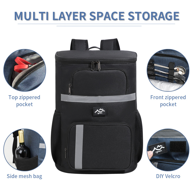 Nuevos productos transfronterizos portátiles mochila de aislamiento térmico al aire libre picnic juegan paquete de alimentos fresco paquete de almuerzo congelado paquete de bento