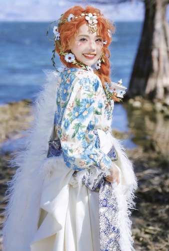 National-style turquoise necklace forehead chain two-in-one flower bell sweater chain Tibetan-style handmade travel accessory hair tie