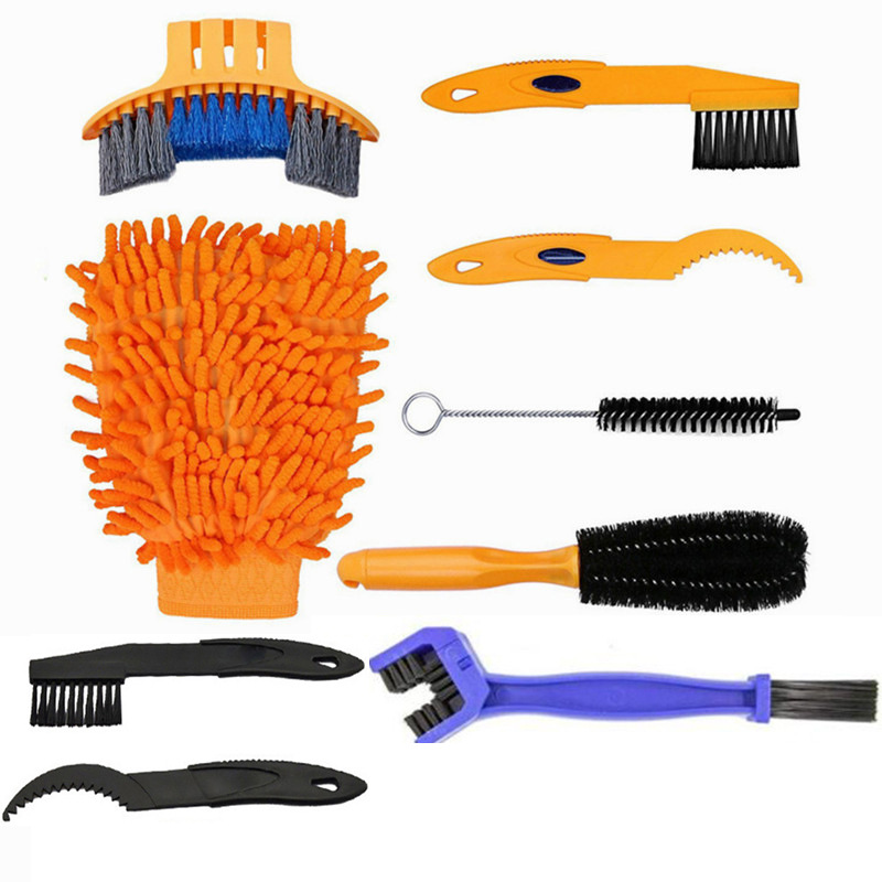 Juego de arandela de cadena de la bicicleta limpiador de caja de cadena accesorios de bicicleta de montaña herramienta de mantenimiento cepillo de limpieza