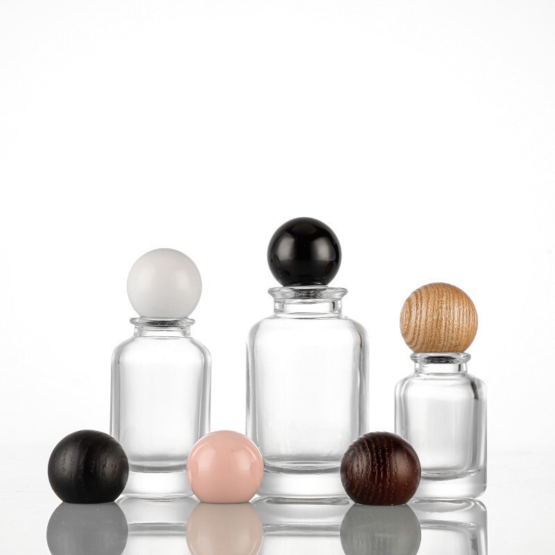 30ml 50ml 100ml分注瓶の空き瓶の丸いボールの蓋はスプレーの香水瓶の厚い底のガラス瓶の空き瓶を押します。|undefined