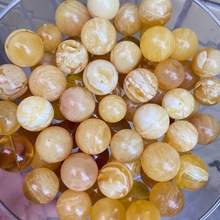 厂家直营 松岗原矿俄罗斯蜜蜡 白花蜡蜜蜡圆珠 琥珀圆珠