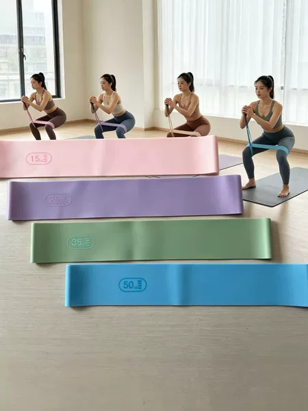 Macaron-Colored Yoga Resistance Band, Fitness Elastic Band, Silicone Resistance Training Pilates-Specific Resistance Loop