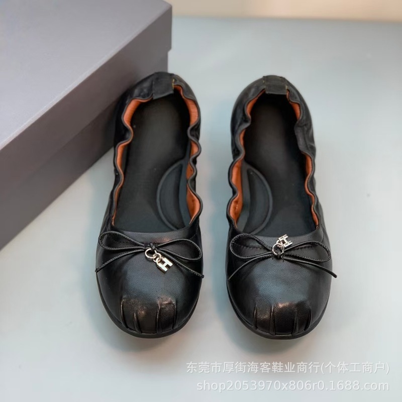 莞产顶版！2025新款蝴蝶结平底玛丽珍女鞋褶皱浅口休闲单鞋芭蕾鞋|undefined