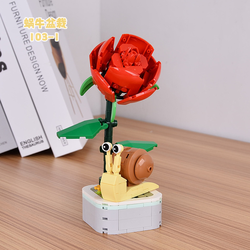 Diamante caballo mariposa libélula en maceta flores rompecabezas montado bloques de construcción adornos creativos 103f Navidad Año Nuevo regalo de Año Nuevo