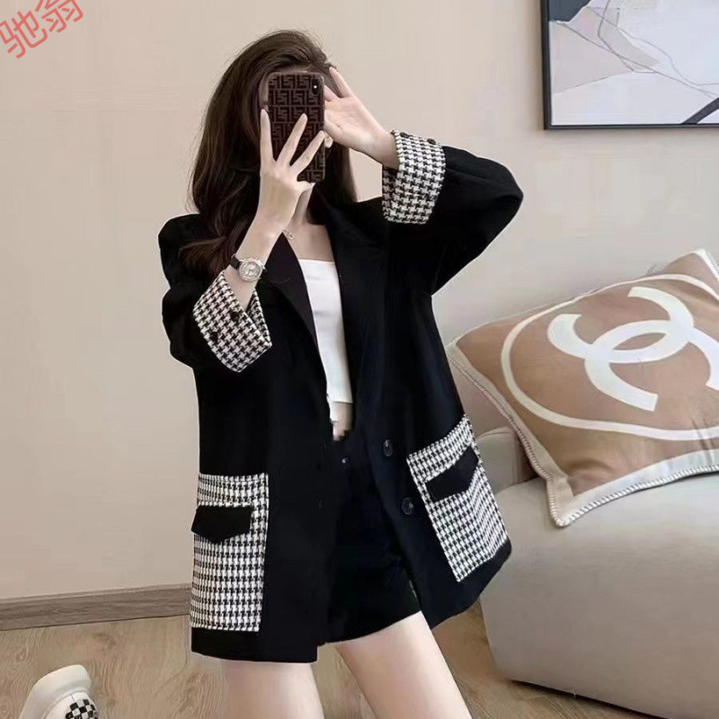 X1Q小西装外套女设计感小众2024新款秋季宽松韩版英伦风休闲西服