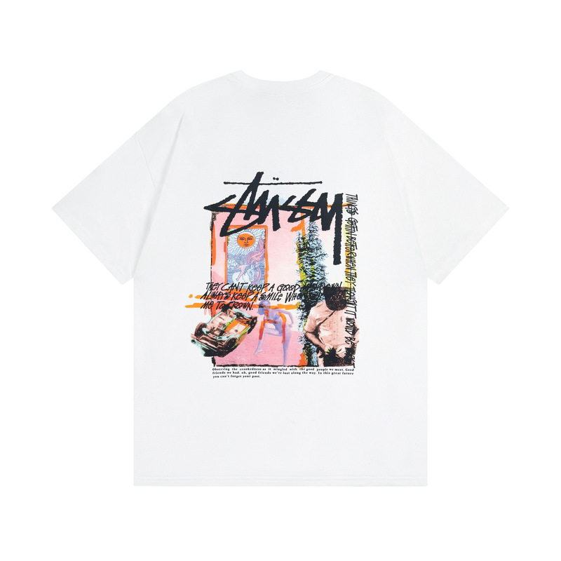 クロスボーダーのトレンドブランド stu スチュープリント半袖ルーズ男女兼用万能Tシャツカップル着用プリント学生半袖|undefined