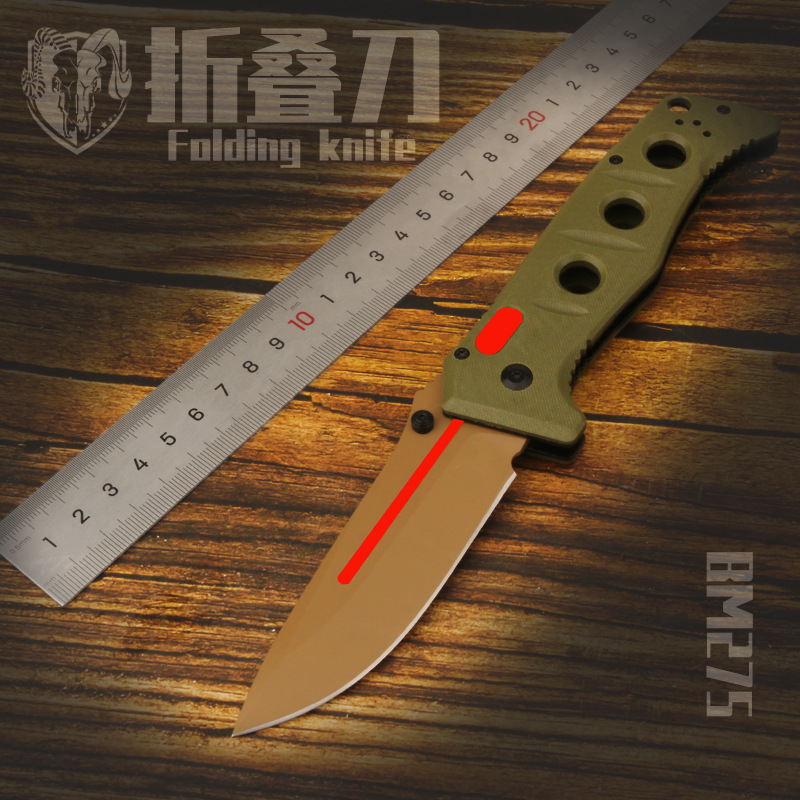 户外折叠刀蝴蝶275折刀多功能小刀露营水果刀野营防身刀现货批发