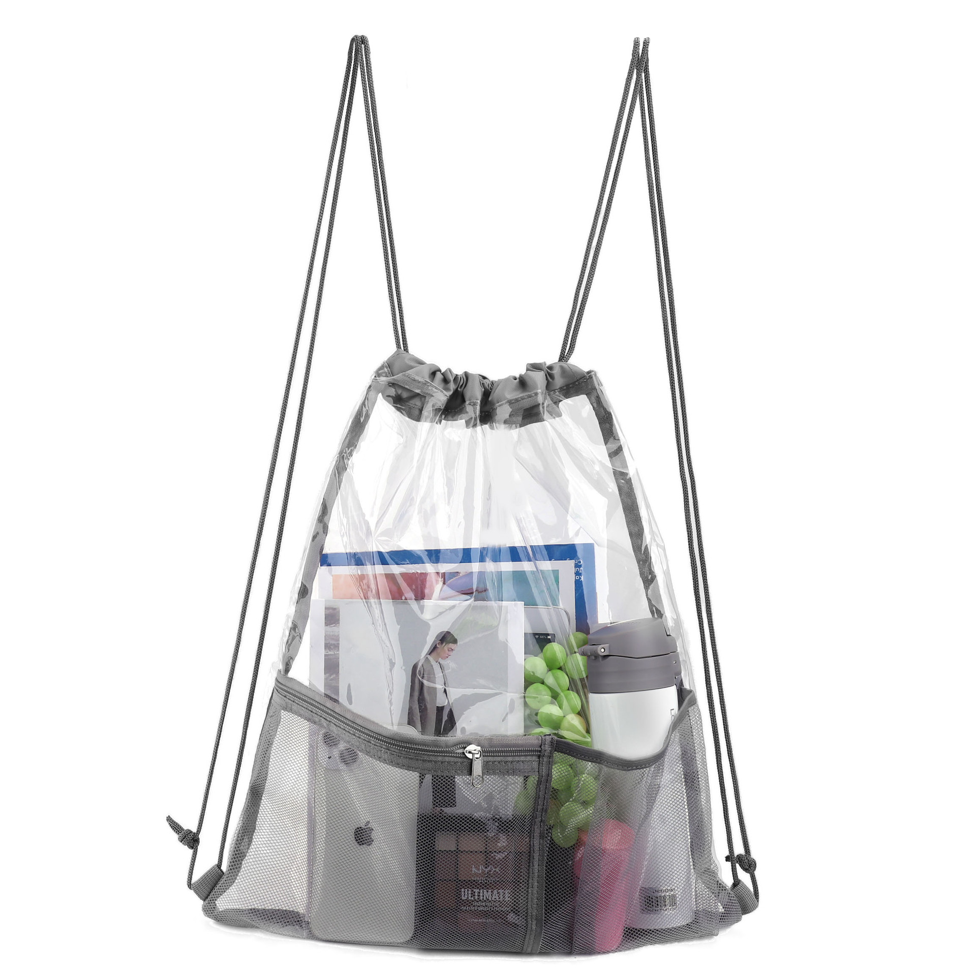 PVC Material Drawstring Backpack Backpack Basic Vacation Solid Color Pvc Backpack