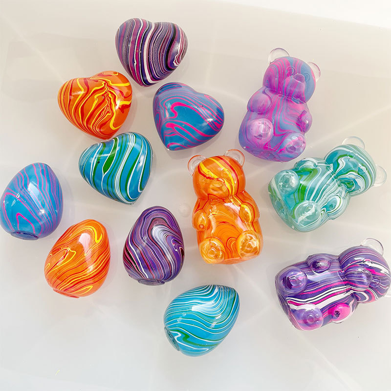 Flowing Pattern Little Bear Squishy Toy Needoh Heart-Shaped Squishy Maltose Egg Stress Relief Ball Slow Rebound Toy Flowing Pattern Little Bear Squishy Toy Needoh Heart-Shaped Squishy Maltose Egg Stress Relief Ball Slow Rebound Toy