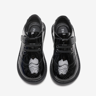 Boys' Leather Shoes 2025 Spring and Summer New Soft Sole Middle-Aged and Primary School Students Black British Style Boys Performance Dress Shoes