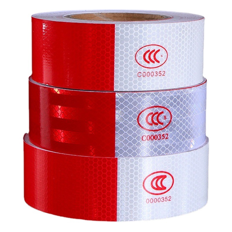 Venta directa de fábrica Pegatinas reflectantes rojas y blancas Pegatinas reflectantes de pvc Spot Pegatinas luminosas personalizadas Pegatinas reflectantes Pegatinas de advertencia
