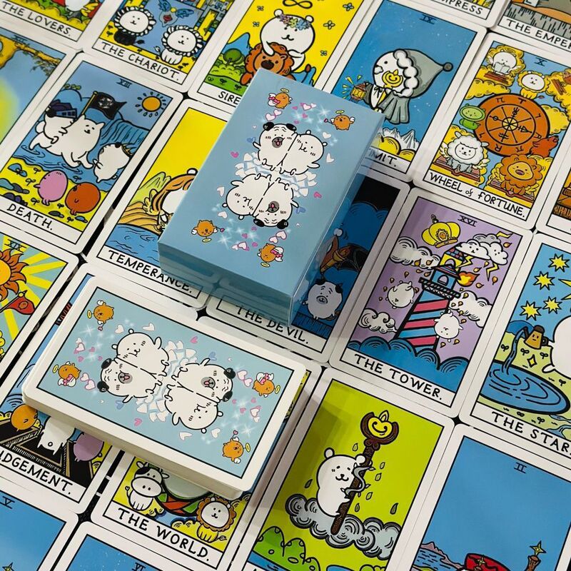 Cute Self-Deprecating Bear Tarot Cards Creative Board Game Cartoon Tarot Leisure Entertainment Beginner Poker Learning Playing Cards