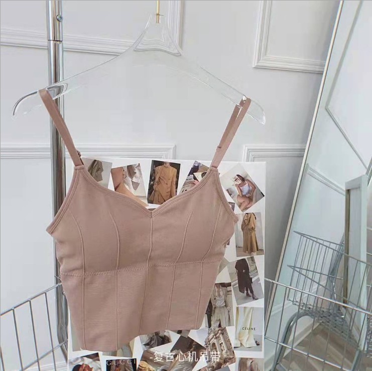 Retro intrigante contraste color Cruz camisola sexy desgaste exterior envuelto pecho grande en forma de U deportes bottoming chaleco para las mujeres