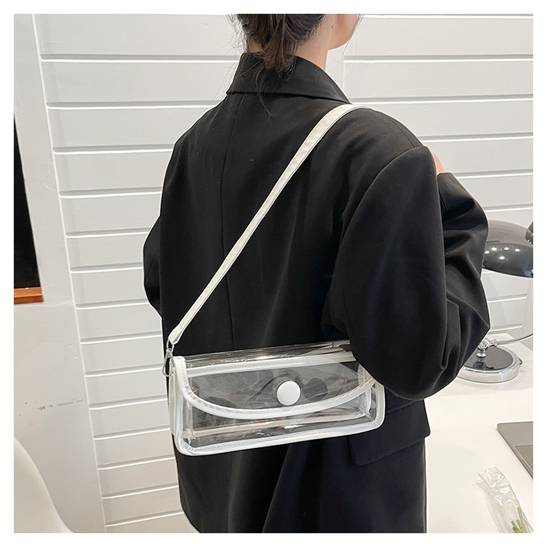 Women's Small Pvc Solid Color Fashion Square Magnetic Buckle Underarm Bag display picture 4