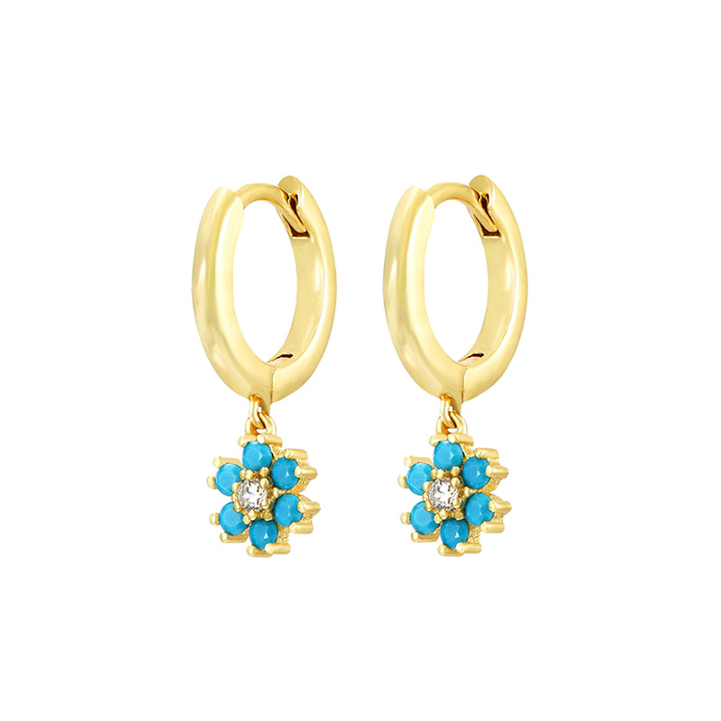 3g Weight Copper Ear Needle Material Zircon Inlay Material Drop Earrings Classification 1 Pair Quantity Holiday, Daily Occasion Copper Material Flower Pattern Women's Gender Inlay Design Simple Style, Classic Style Style 1 Pair Simple Style Classic Style Flower Inlay Copper Zircon Drop Earrings 8