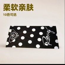 纯棉浴巾 割绒活性印花黑色圆点全棉双面绒多款logo定图案沙滩巾