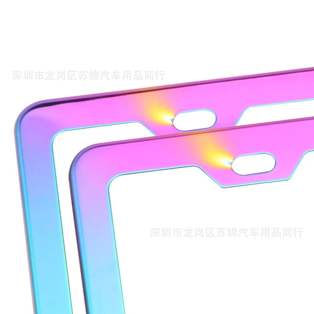 Cross-Border Amazon Ebay Popular Car American Standard Spray Plastic Black License Plate Frame American Standard Stainless Steel License Plate Frame