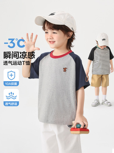 Right European boys cool short-sleeved T-shirt summer top 2026 new children's clothing children's half sleeves summer style