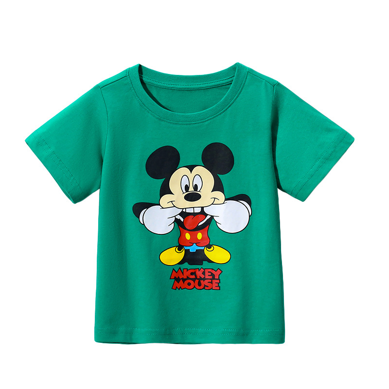 JOJO BEBE Ropa infantil europea y americana verano nueva marca camiseta de los niños cuello redondo manga corta completa camiseta de los niños dibujos animados