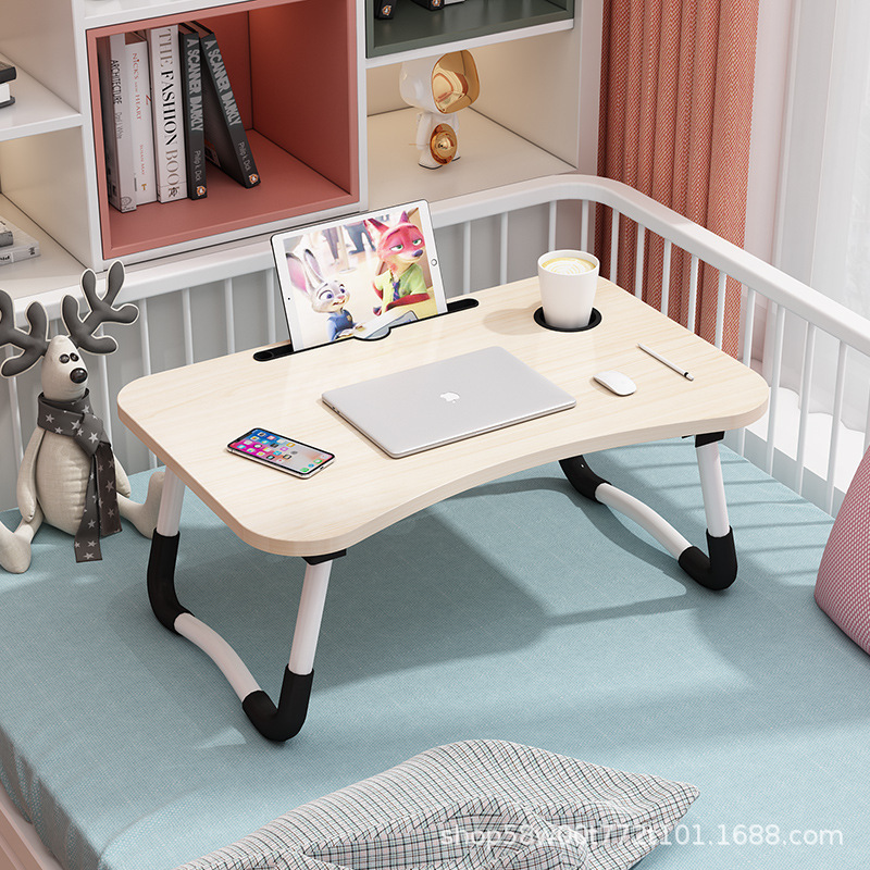 Escritorio de cama plegable mesa de computadora dormitorio dormitorio dormitorio estudio casero pequeña mesa de madera sólida