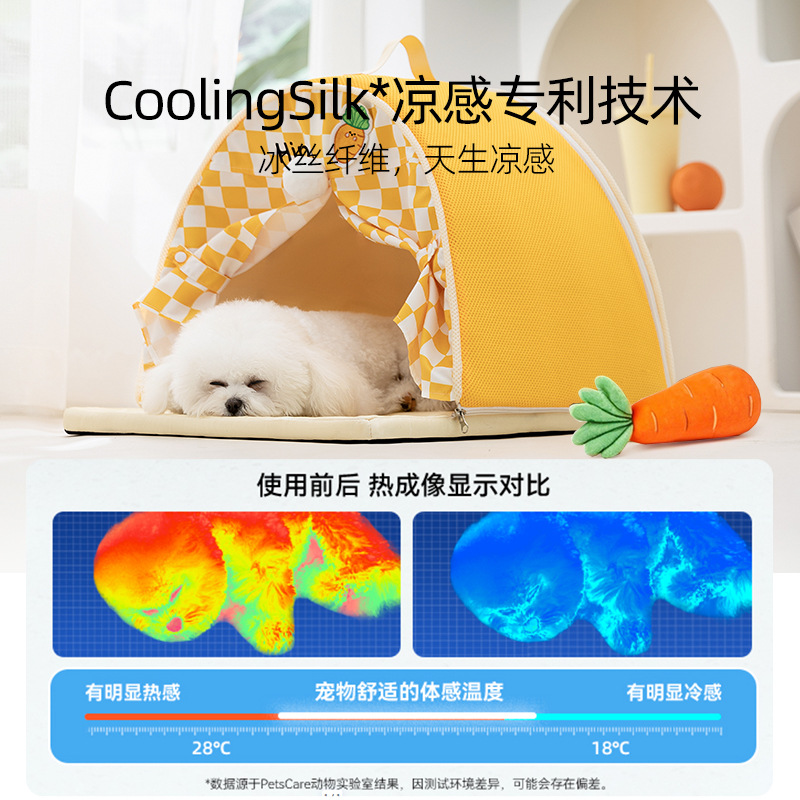 Perros Primavera y verano Fresco verano Carpa con techo de arco Perrera Perro pequeño Teddy Perro Casa para perros Nido para gatos Productos para nidos para mascotas