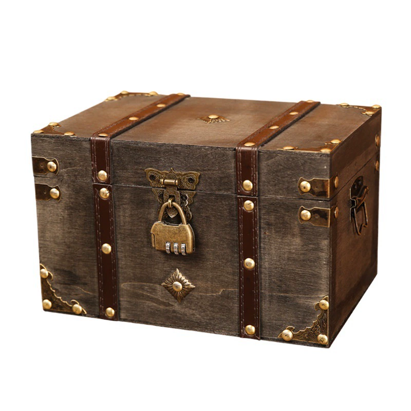 Retro wooden table storage box, wooden box
