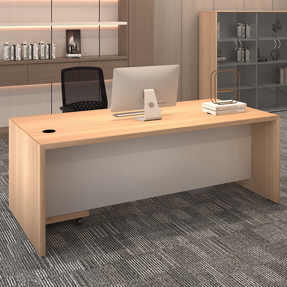 Mesa de jefe simple Mesa de presidente Mesa de gerente Mesa de trabajo gruesa Mesa de oficina de fábrica transfronteriza Mesa de oficina individual con gabinete móvil