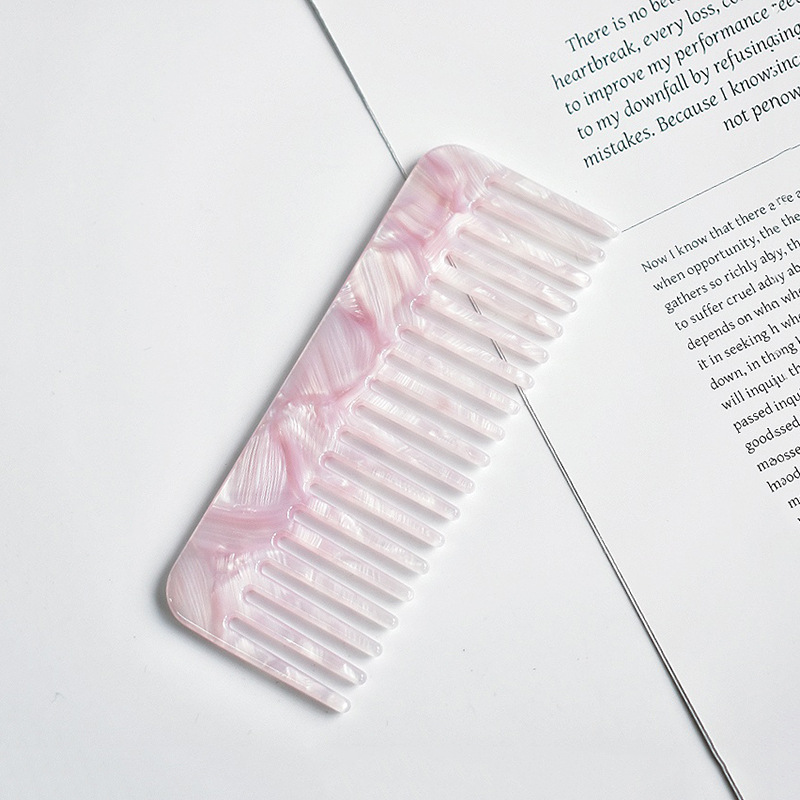 Peine del pelo popular de Europa y América Amazon transfronteriza Venta caliente Placa de acetato peine anti-estática marbling peine del pelo floral