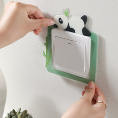 Luminous switch wall sticker protective cover modern simple light double switch 3d three-dimensional home decoration Nordic frame cover