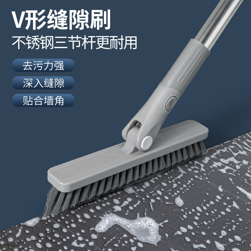 욕실 바닥 브러시 욕실 바닥 간격 브러시 긴 손잡이 타일 청소 브러시 없음 데드 앵글 화장실 바닥 브러시 유물
