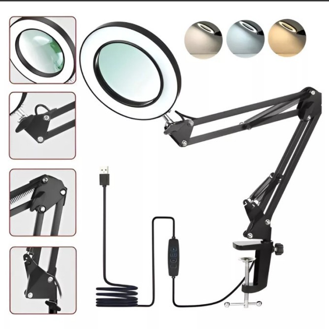 跨境热销学习护眼阅读台灯LED折叠宿舍照明USB长臂桌面电脑夹子灯