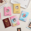 Cartoon passport case, capacious organizer bag, card holder, Korean style