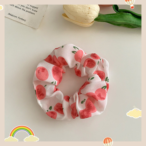 Korean version of large intestine hair band for girls, pink hair tie, rubber band, plush hair band, fabric hair rope, fat intestine head rope hair accessory