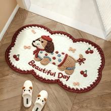 卡通动物编织感地毯地垫家用浴室防滑吸水卫生间耐脏防滑地毯