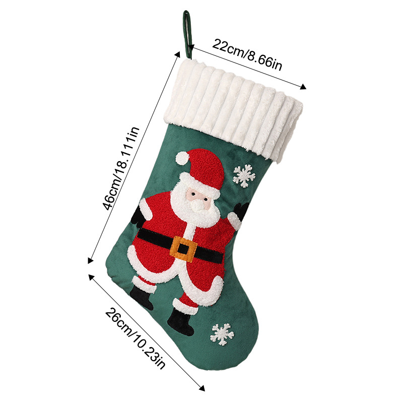 Flannel towel embroidered Christmas stockings for old man
