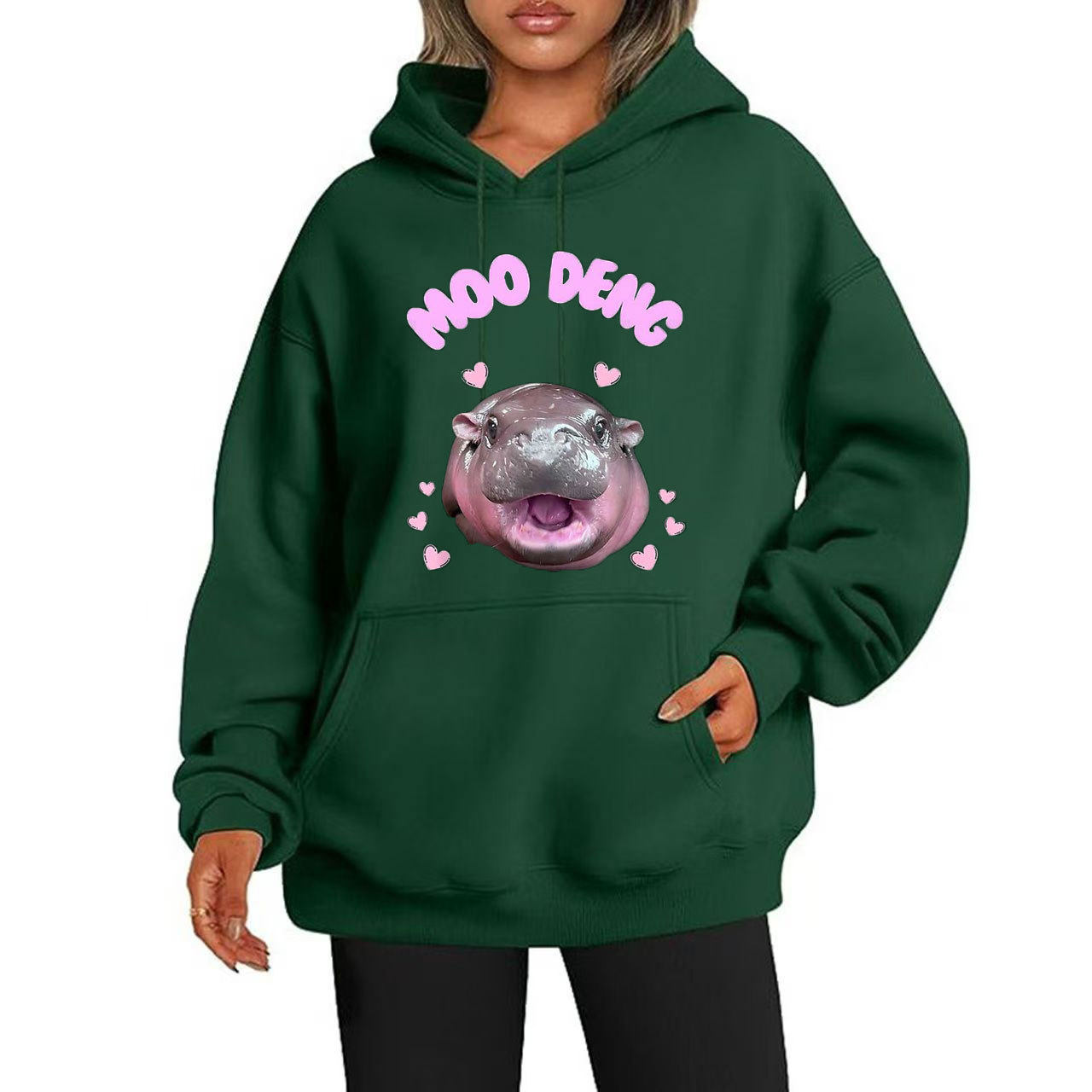 moo deng different couples' sweater spring and autumn 2024 new print high end internet celebrity hoodie_voghion.com