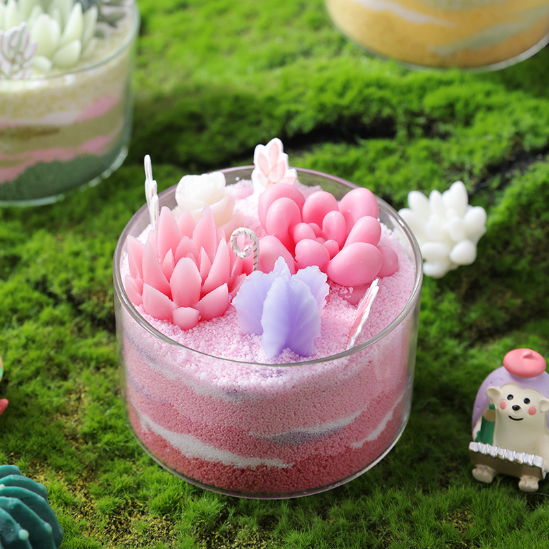 Serie de Velas Aromáticas de Suculentas DIY, Divertido Salón de Manualidades, Recuerdo con Forma de Cactus, Venta al por Mayor