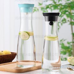 北欧スタイルの高ホウケイ酸ガラスコールドケトルジュースケトル大容量家庭用ボトル蓋付きウォーターカップ冷たい飲み物