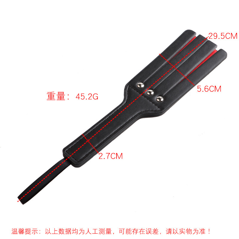 Leather Spanking Paddle with Rivets, Long Handle, Adult Sensory Play Tool — detail image 28