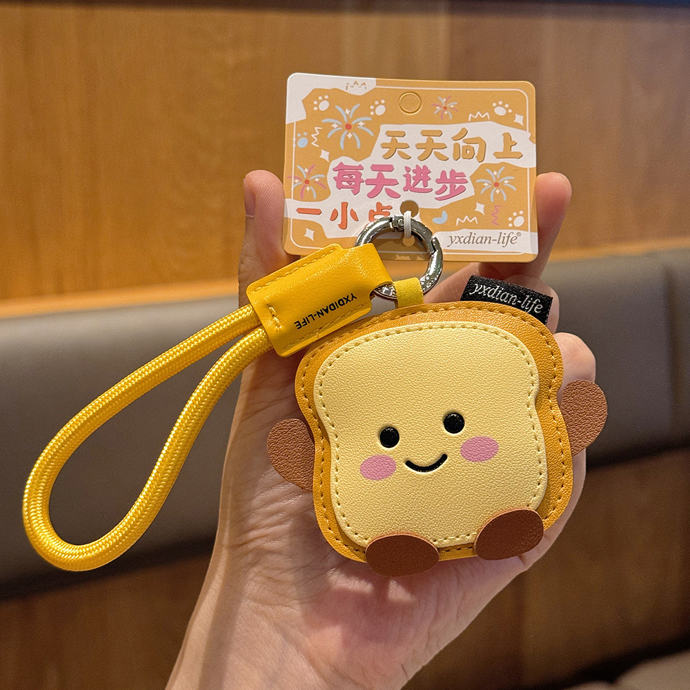 Personalizada serie gourmet llavero de automóvil lindo dibujo animado colgante de cuero bolsos para hombres y mujeres joyas pequeños regalos transfronterizos
