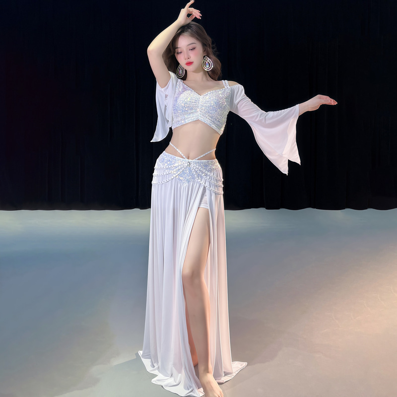 Dancers Original Niche Design Belly Dance Costume Sequins Spring Mesh Training Class Clothes suit 5090 Dancers Original Niche Design Belly Dance Costume Sequins Spring Mesh Training Class Clothes suit 5090
