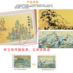 Scroll refrigerator magnet Chinese painting Luo Shenfu walking chariot picture magnetic sticker night banquet picture hundreds of horses picture national style cultural and creative gift magnet