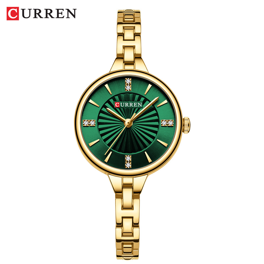 CURREN / CARRIEN 9097 reloj de cadena de esfera de mujer impermeable reloj redondo de mujer simple reloj de mujer image 11