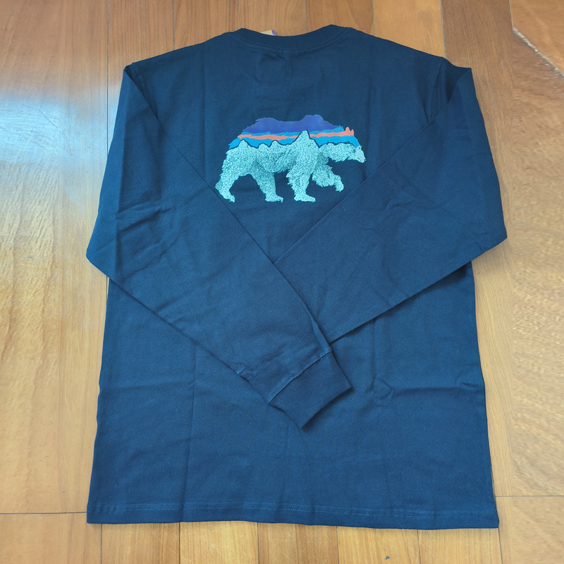 Logotipo de comercio exterior Classic Outdoor Mountain Series Camiseta de manga larga del mismo estilo para hombres y mujeres