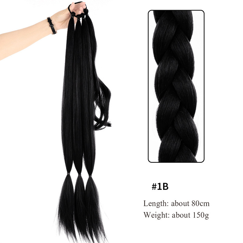 Cauda de cabello peluca comercio exterior Europa larga extensión de cabello entrelazado trenzada trenzada adornos de cabello spot al por mayor doble cola de cabello