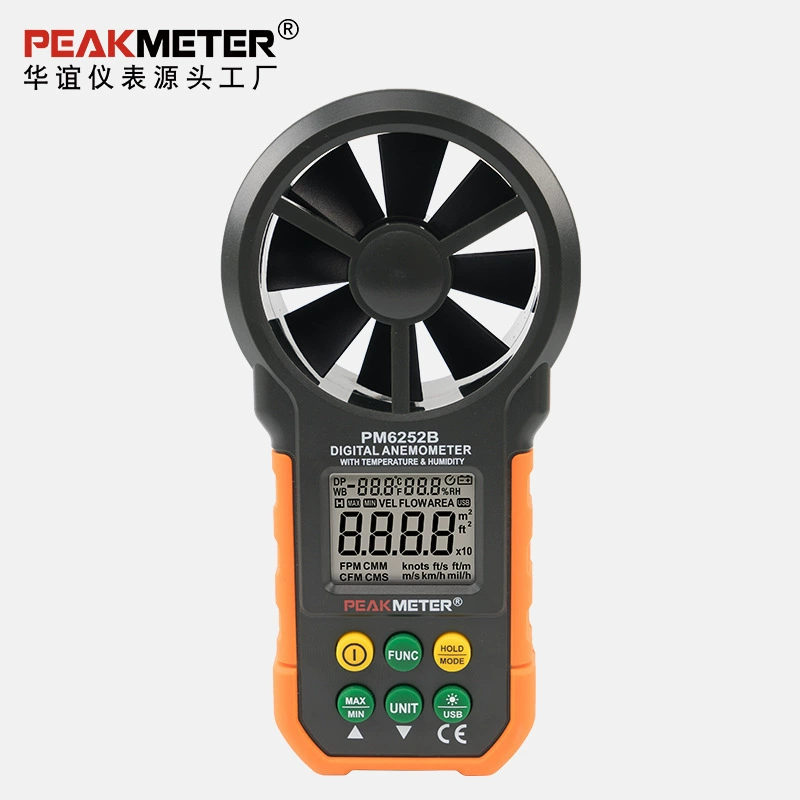 PEAKMETER Huayi Anemometer PM6252B высокоточный цифровой анемометр портативный прибор для измерения скорости ветра