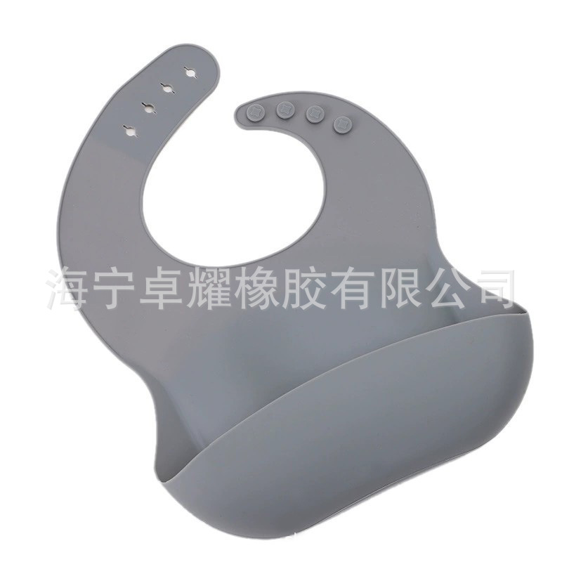Waterproof summer children's silicone solid color eating bib for…