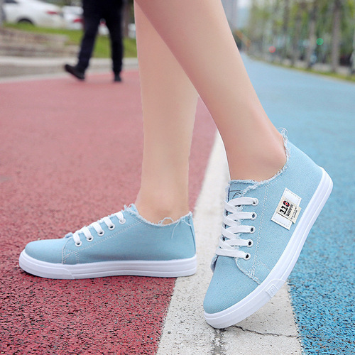 Summer Autumn Korean Style Women's Casual Canvas Shoes Breathable White Shoes Student Flat Platform