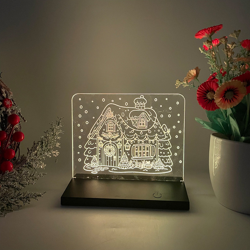 Dormitorio acrílico lámpara de noche atmósfera regalo elemento de Navidad toque colorido control remoto lámpara USB de escritorio